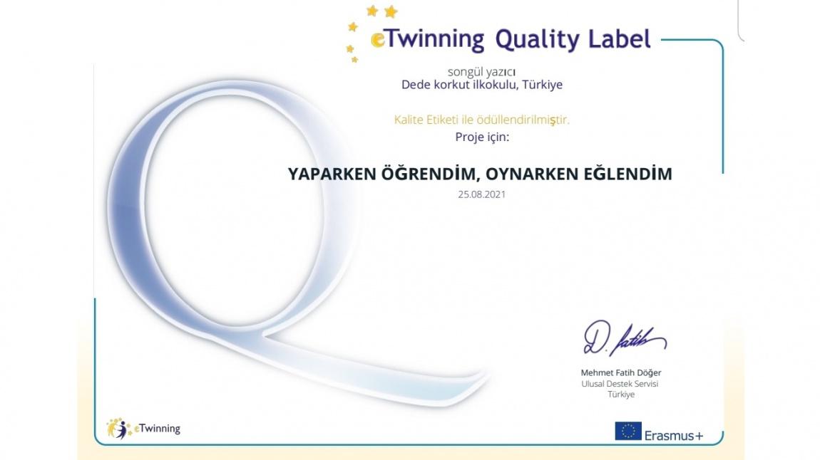 Songül YAZICI ve 4-D öğrencileri e-Twinning sertifikalarını aldılar.